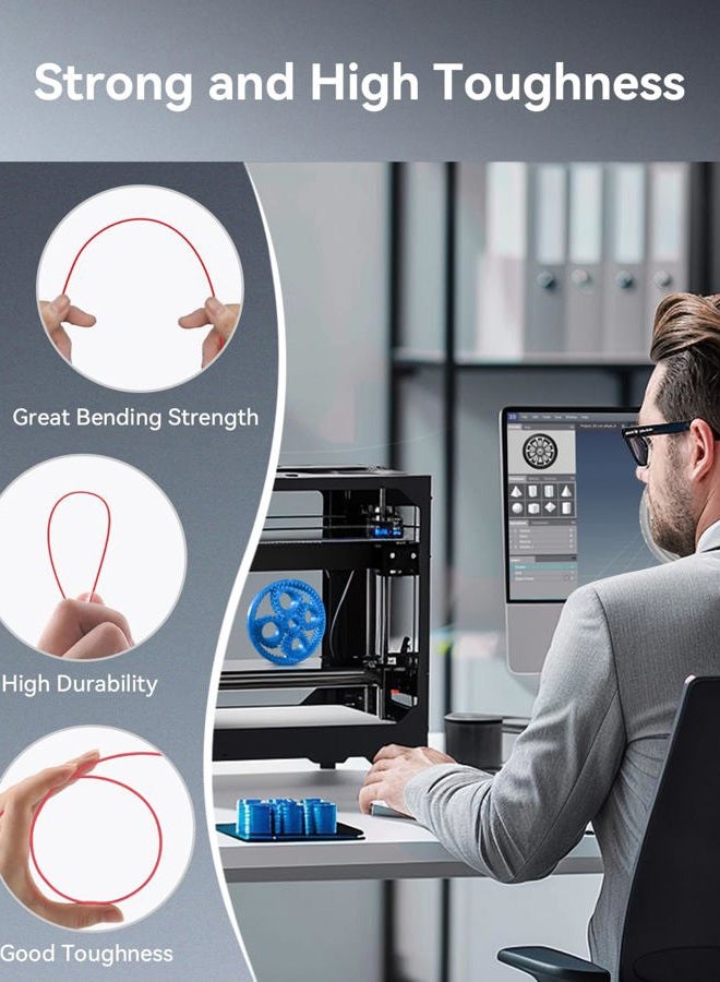 Sunlu خيوط طابعة ثلاثية الأبعاد PETG بقطر 1.75 مم، أقل تشابك، التصاق جيد بين الطبقات، متانة عالية، خيوط PETG بقطر 1.75 ±0.02 مم، بكرة 1 كجم (2.2 رطل)، PETG شفاف بنفسجي - Image 3