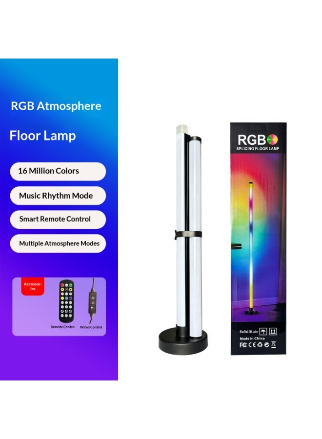 مصباح أرضي RGB ذكي - إضاءة زاوية ليد للغرفة والمعيشة وألعاب، 16 مليون لون مع مزامنة الموسيقى، تحكم بالتطبيق والريموت، قابل للتعتيم مع مؤقت - Image 1