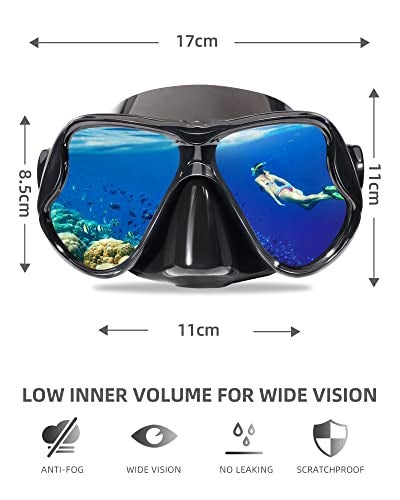 Keary Goggles Swimming Adult Mask Swim Goggles for Men Women Teens Adult Youth 180 Wide View Soft Silicone Skirt Clear No Leak AntiFog Swim Goggles with Nose Cover Pool Underwater Water Mask Glasses - Image 3