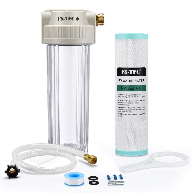 FS-TFC FSTFC RV Water Filter System Reduces Bad Taste Odors Chlorine Sediment for RVs Gardening Farming Pets and Marines Drinking Washing Filter - Image 3