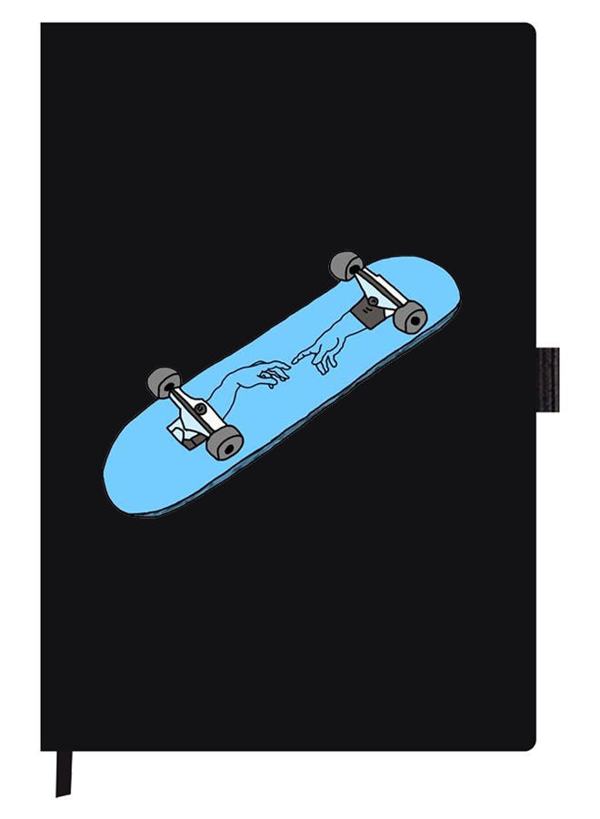 Theodor Designer A5 Thick Black Hardcover Notebook Skate Board - Image 1