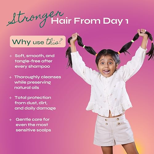 Tikitoro Kids Conditioning Shampoo, 100% Vegan with Moringa, Rice Protein and Sacred Lotus Extract with No Parabens & Sulphates (Age: 4+ Years) (300 ml x 2) - Image 3