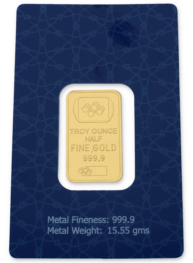 FK Jewellers Dubai 0.5 Ounce Gold Bar 999.9 Purity  - Image 1
