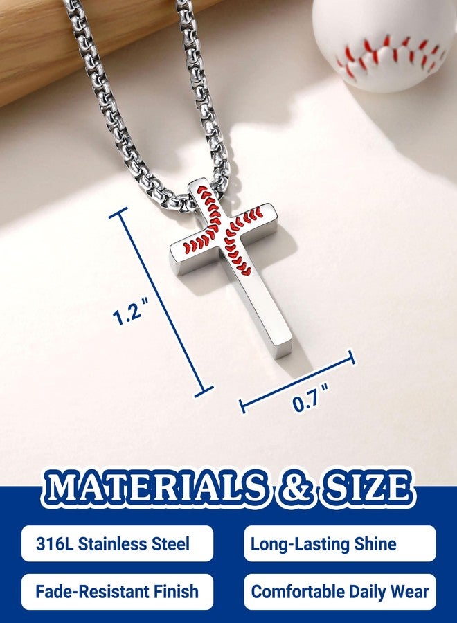 UNGENT THEM Baseball Cross Necklace Gifts for Boys 8-12-14 Baseball Stuff Easter Basket Stuffers Kids Boy - Image 4