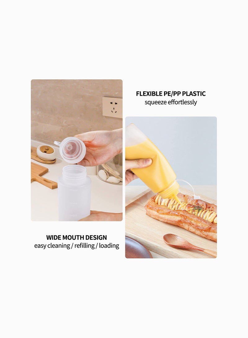 Plastic Squeeze Bottles for Ketchup and Sauces, 230ml Condiment Dispensers with Caps, Set of 5, BPA Free, Ideal for BBQ, Dressings, and Paint  - Image 5