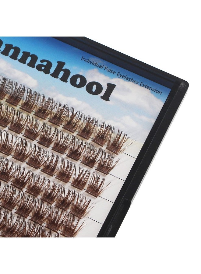 Hannahool 120Pcs D Curl Individual Wide Stem Brown Cluster Diy Eye Lashes Extensions Mixed 1214Mm1416Mm1618Mm Makeup Dramatic Volume Lashes (Brown1416Mm) - Image 2