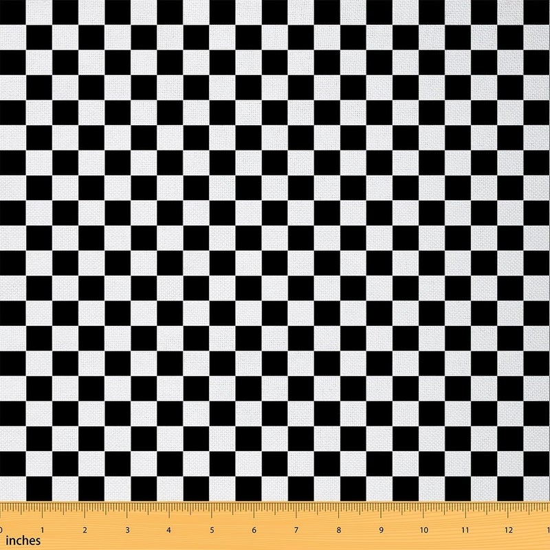 Feelyou Checkered Printed Fabric by The Yard Grid Flannel Fabric Soft for Upholstery Home Decor, Sofa, Chair, Cushion ProjectsPlaid Decor for DIY Sewing Craft Projects, Not Stretchy 3 Yards - Image 1