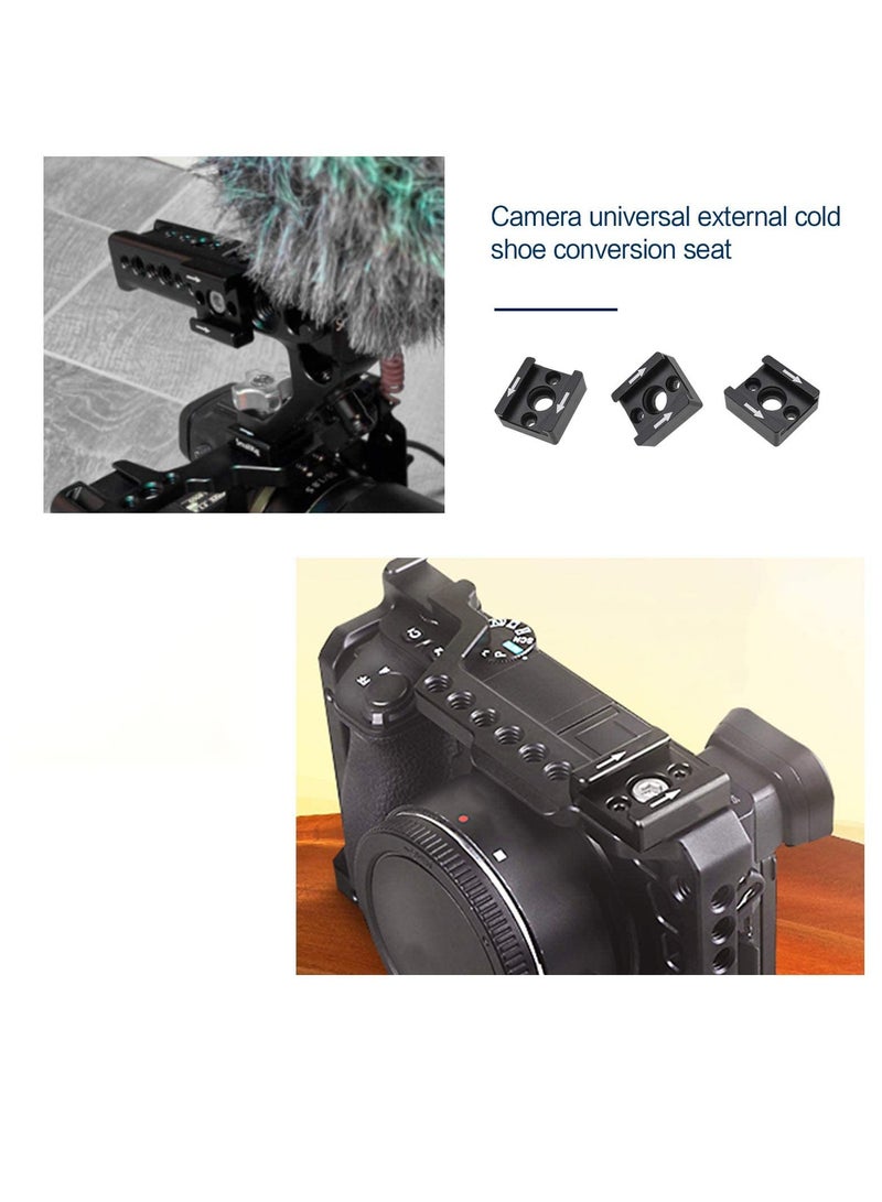 Universal Cold Shoe Mount Adapter Brackets with 1/4 Inch M2.5 Screws and Wrench for Camera Cages, Flash, Microphones, and Other Devices - Pack of 2. - Image 2