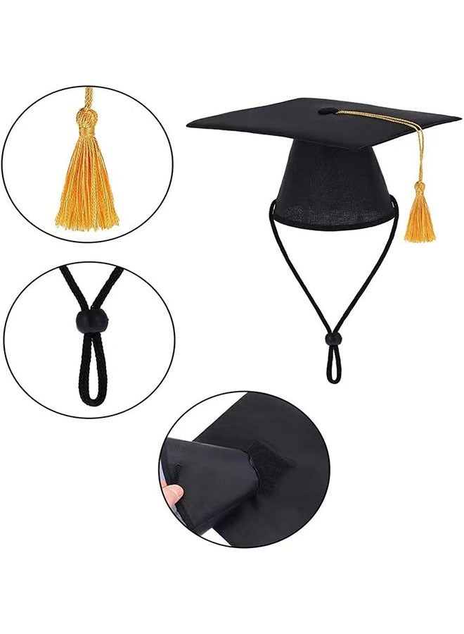 ZVEV Pet Graduation Caps and Bow Tie, Dog Graduation Hats with Yellow Tassel Costumes Pet Cosplay Graduation Set for Small Medium Large Dogs Cats Graduation Party Dress Costume Accessory - Image 2