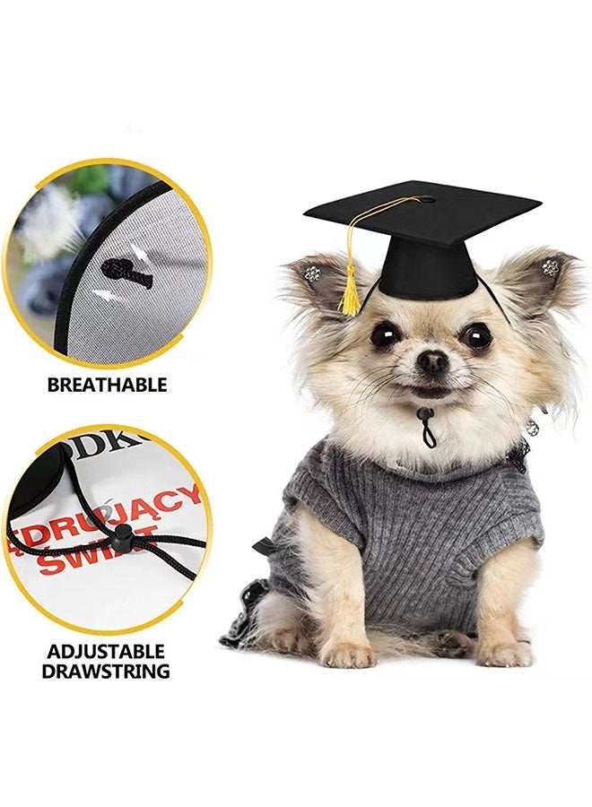 ZVEV Pet Graduation Caps and Bow Tie, Dog Graduation Hats with Yellow Tassel Costumes Pet Cosplay Graduation Set for Small Medium Large Dogs Cats Graduation Party Dress Costume Accessory - Image 5