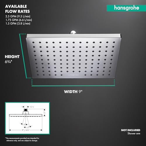 hansgrohe Vernis Blend 9-inch Rain Showerhead 1-Spray Full in Matte Black, 2.5 GPM, 26281671 - Image 2