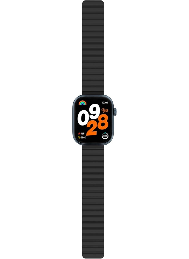Imiki FRAME Lite ST2 Smartwatch – 1.96" Full View IPS Display, Bluetooth Calling, Magnetic Strap, Heart Rate & SpO2 Monitoring, Compatible with Android & iOS – Blue + Black/Red Strap  - Image 3