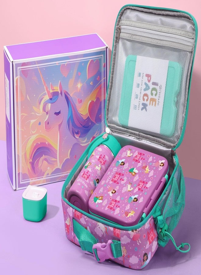 Fimibuke Bento Lunch Box for Kids - Toddler Snack Bento Box Container with 3 Compartments, Stainless Steel Water Bottle, Insulated Lunch Bag, Ice Pack Set for Ages 3-12 Girl Boy Daycare Back to School - Image 3