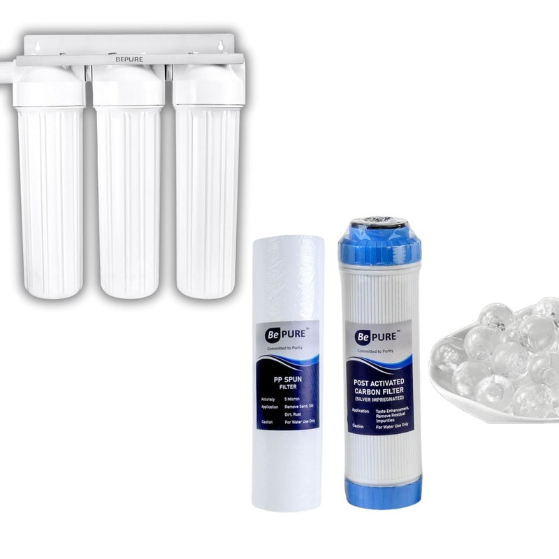 BePURE إعادة تعبئة لفلتر مياه المنزل MF 3 (فلتر منسوج + فلتر كربون + وسائط مضادة للتكلس) - Image 1