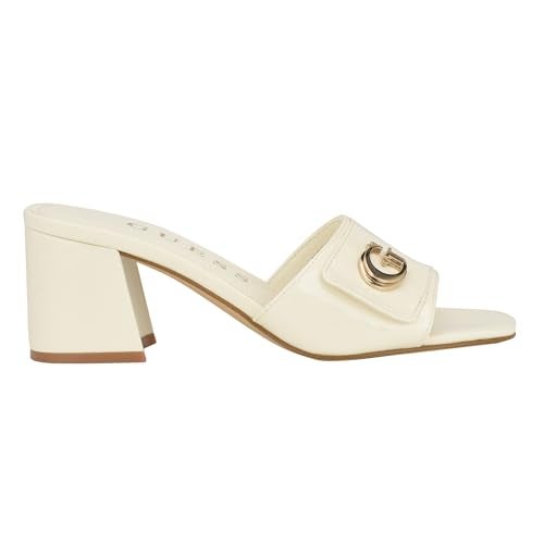 Guess Women's GALLAI Heeled Sandal, Ivory Patent 152, 8.5 - Image 5