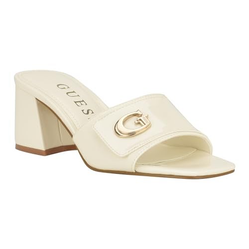 Guess Women's GALLAI Heeled Sandal, Ivory Patent 152, 8.5 - Image 1