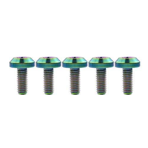Wanyifa Titanium M6 x15 20 25 30 35mm Bolt Screw for Bicycle Motorcycle Disk Brake Bolt Pack of 5 (M6x15mm, Ranibow) - Image 5