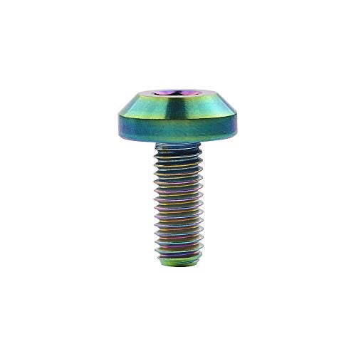 Wanyifa Titanium M6 x15 20 25 30 35mm Bolt Screw for Bicycle Motorcycle Disk Brake Bolt Pack of 5 (M6x15mm, Ranibow) - Image 2