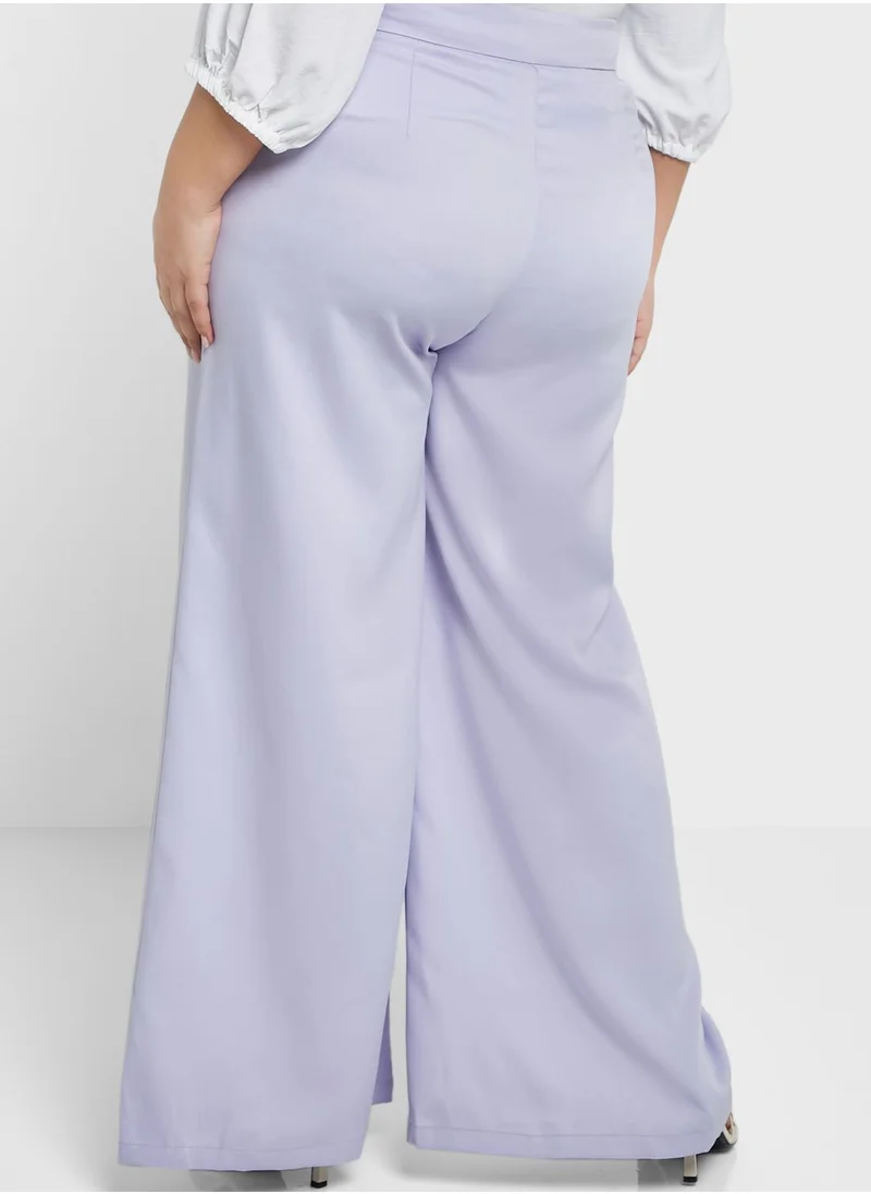 Ella Plus Pintuck Detail High Waist Pants