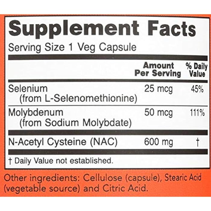 now Nacacetyl Cysteine 600mg Capsules, 100 CT - Image 3
