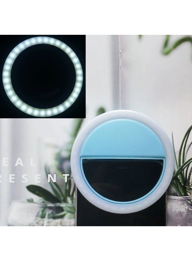 Neutral Rk12 Mobile Phone Fill Light Round Back Clip Live Selfie Beauty Led Fill Light Usb Charging Mobile Phone Fill Light - Image 1