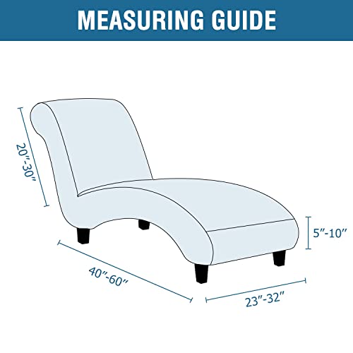 H.VERSAILTEX Chaise Lounge Cover Indoor Velvet Chaise Slipcover High Stretch Lounge Chair Cover Luxury Armless Chaise Cover for Living Room, Machine Washable, Ivory - Image 2
