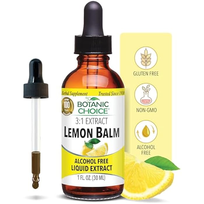 Botanic Choice Lemon Balm Liquid Extract, Alcohol Free, Gluten Free-Traditional Support for Tranquility-Fast Acting 1 Fluid Oz - Image 1