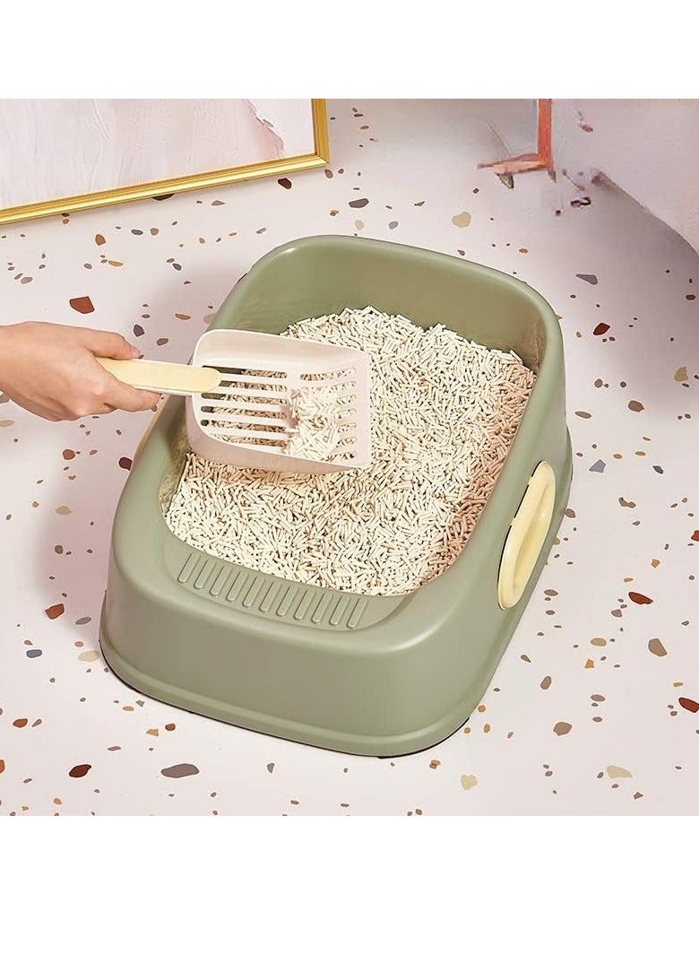 Cat Litter Tray with Litter Spoon Cat Cleaning Bath Basin Deep Toilet for Kittens - Image 3