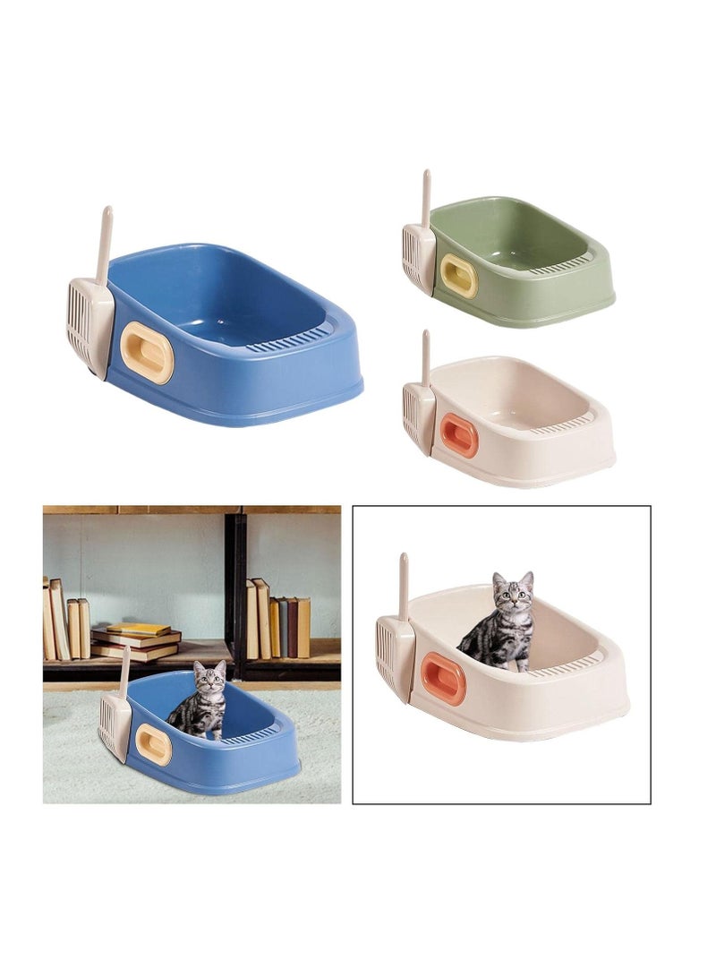 Cat Litter Tray with Litter Spoon Cat Cleaning Bath Basin Deep Toilet for Kittens - Image 5
