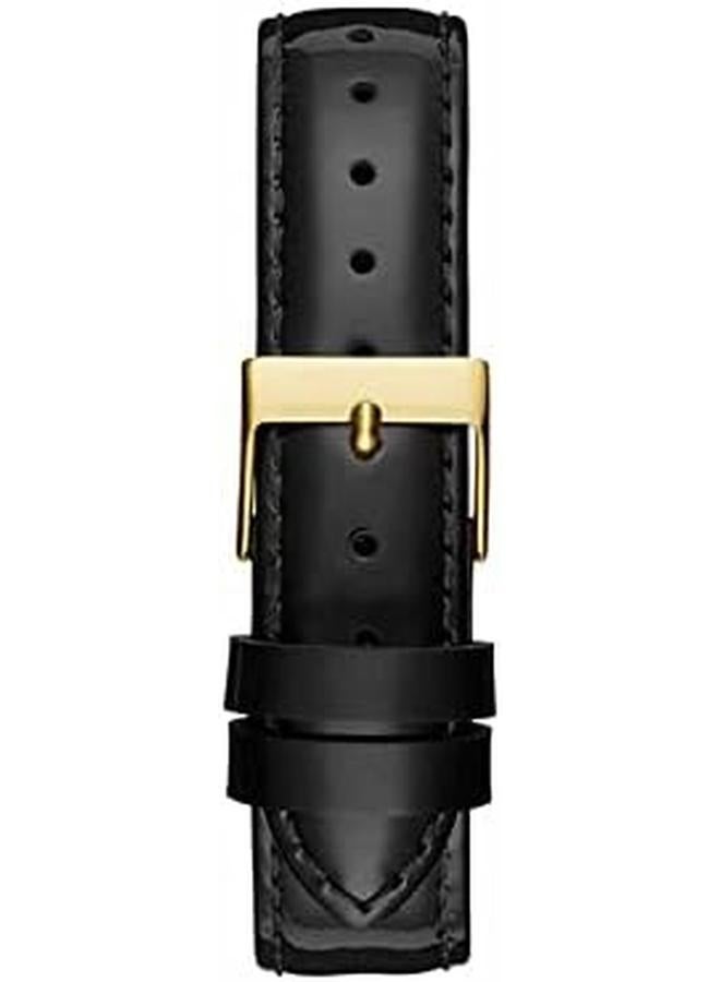 جس ساعة للنساء بحركة كوارتز وعرض تناظري وحزام جلدي أسود Gw0383L1 وحزام أسود وحزام أسود - Image 3