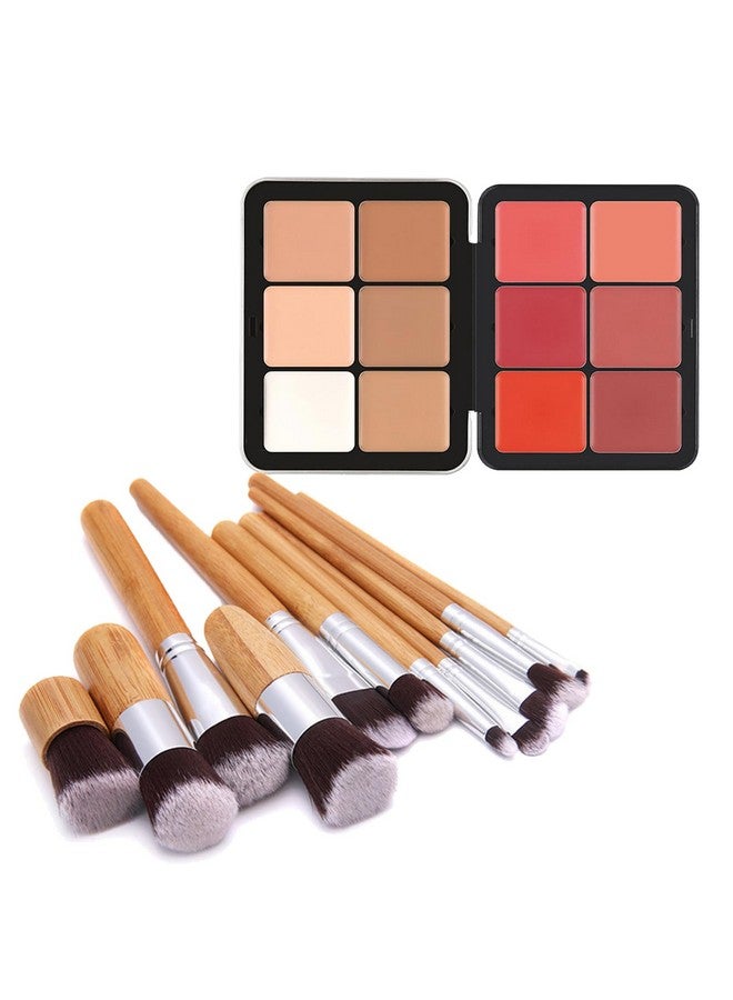 FantasyDay 6 Colors Cream Concealer And Face Blush Palette Fantasyday Long Lasting Full Coverage Conceals Corrects Foundation Camouflage Contour Kit For Correcting Dark Circles Acne Blemish + 11 Makeup Brush - Image 2