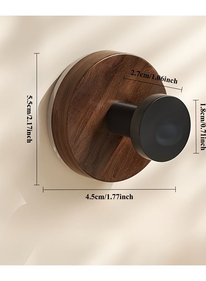قطعتان من خطافات الحائط الجوزية المتينة بدون حفر مع كؤوس شفط متعددة الأغراض لتعليق المناشف - Image 3