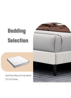 Wooden Twist Wooden Twist Modern Rectangular Upholstery Bed with Soft Wingback (King)  - Image 4