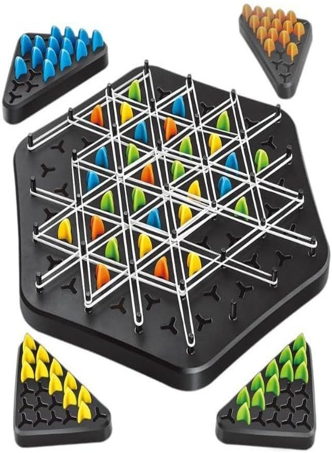 Aakrivaa Chain Triangle Chess Game – Fast-Paced Rubber‑Band Board Game for 2–4 Players – Strategy, Critical Thinking & Speed – Family‑Friendly Puzzle for Kids & Adults - Image 1