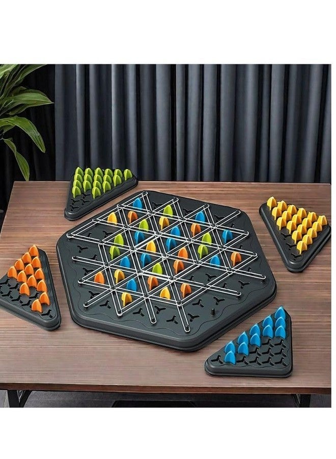 Aakrivaa Chain Triangle Chess Game – Fast-Paced Rubber‑Band Board Game for 2–4 Players – Strategy, Critical Thinking & Speed – Family‑Friendly Puzzle for Kids & Adults - Image 4