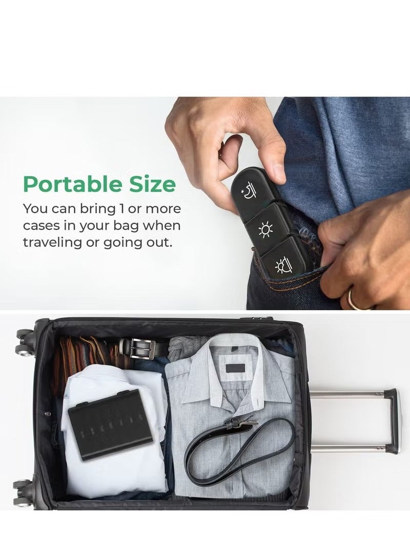 Weekly Pill Organizer 3 Times A Day, Portable Travel Pill Box 7 Day with Large Compartments, Portable Travel Pill Case for Vitamins, Medicine, Fish Oils, Supplements (Black) - Image 3