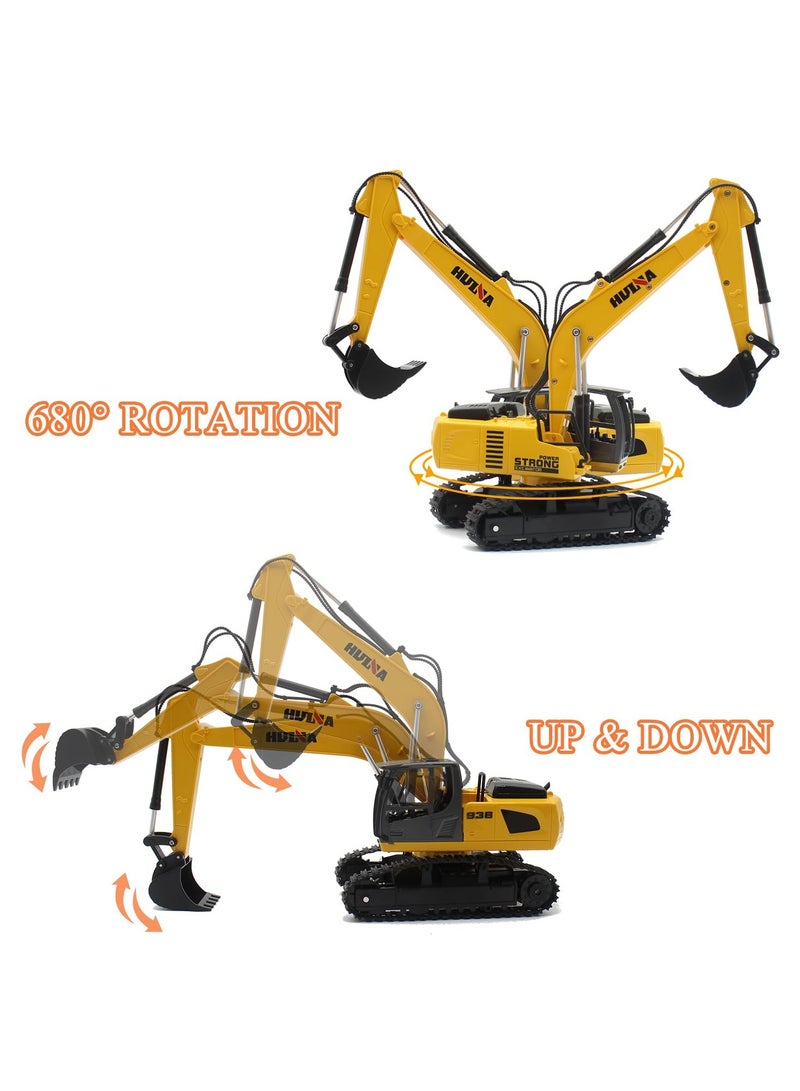 XiuWoo RC Semi Truck  Excavator Toy Set, 2.4Ghz Remote Control Flatbed Truck with Excavator Toys, 1:24 RC Semi-Trailer Engineering Tractor with Sound and Lights, Construction Vehicles Toy for Boys  - Image 4