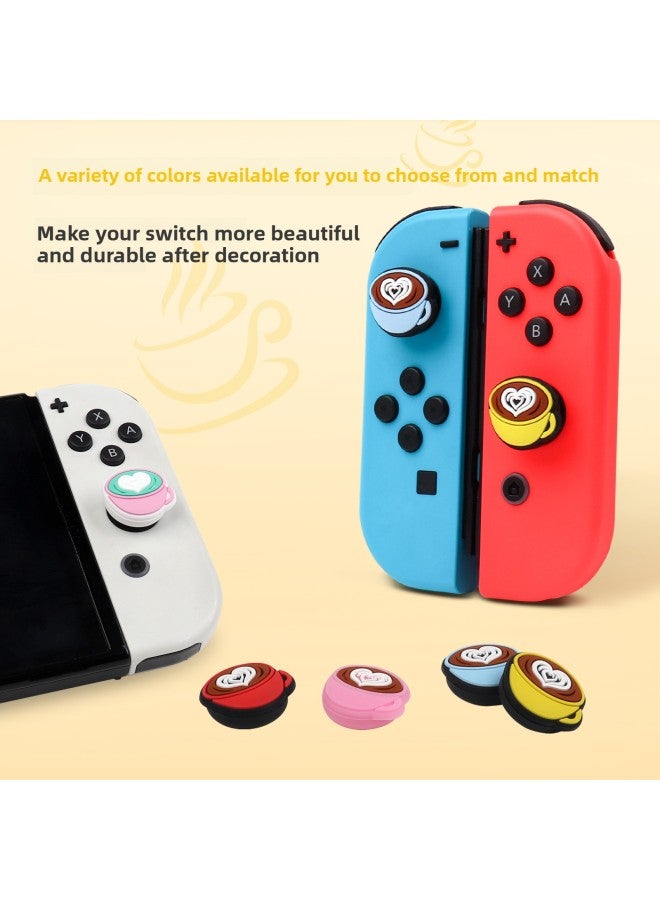 غطاء التبديل الروك Oled فنجان القهوة غطاء زر NS لايت الغطاء الواقي مقبض الروك سيليكون الغطاء الواقي-لون المنتج: أصفر - Image 3