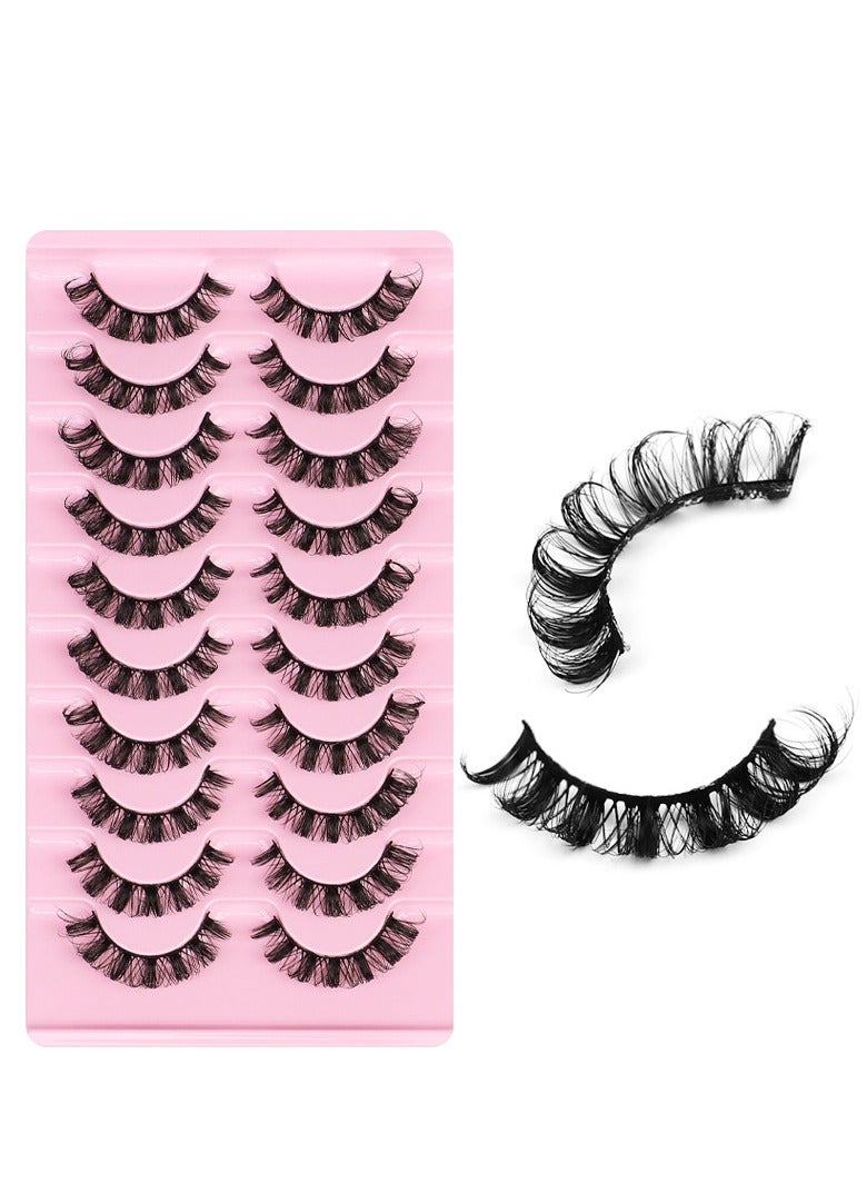 10-pairs High volume DD curvature nutrual false eyelashes for party and daily makeup DH06-02 - Image 2