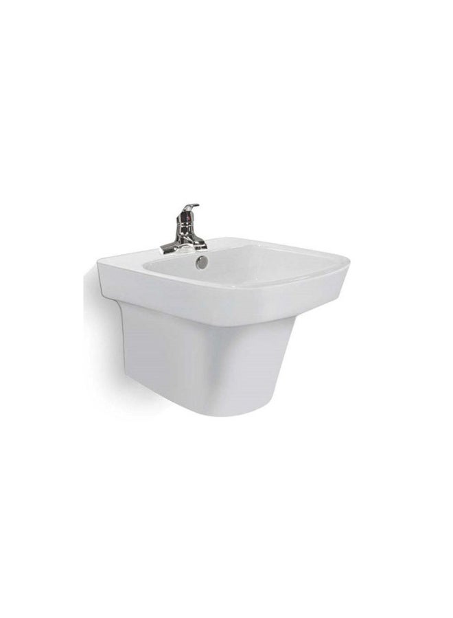 DANUBE HOME MILANO WALL HUNG WASH BASIN SINGLE MOULD 8522 - 505x465X390MM WHT SQUARE - Image 1