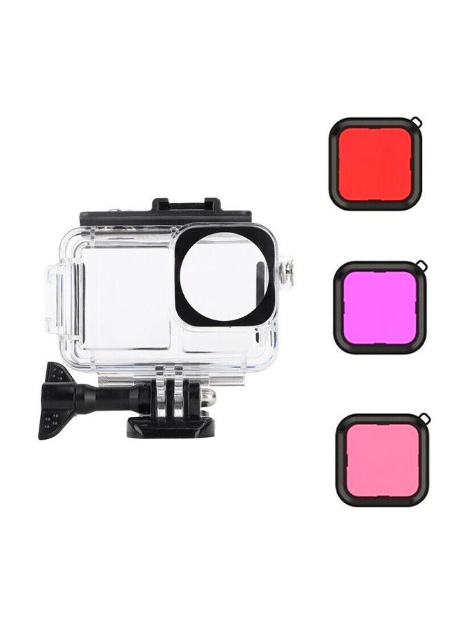 O Ozone Waterproof Case Housing with 3 Pack Filter for DJI OSMO Action 3 Action Camera Accessories Diving Depth 134.2 ft (40 m) Underwater Photography Protective Shell  - Image 1
