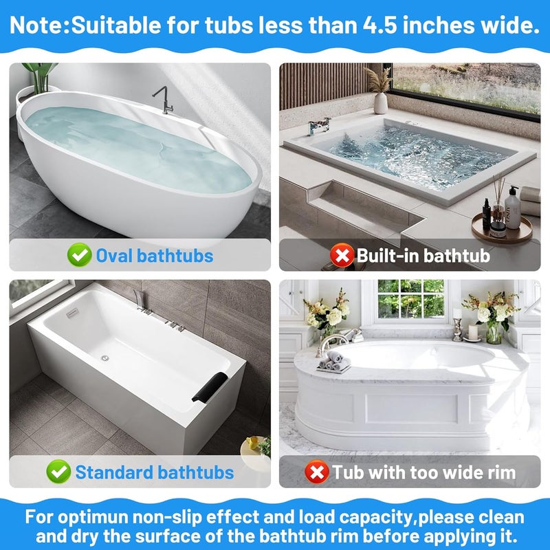 Dormercy Saddle Shape Bath Toy Organizer, 2 Compartments Wide Opening Bathtub Toy Holder for Tub, Bath Toy Storage Organizer for Tub, Easy Access for Children, Mesh Shower Toy Holder - Image 4