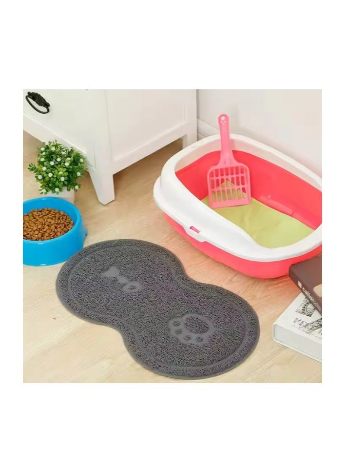Dog Cat Food Mat Waterproof Non-slip Cat Litter Box Mat Pet Pad Pet Cleaning Non-Slip, Soft, Flexible, Non-Toxic, Suitable for Eating Cat Toilet Mat - Image 2