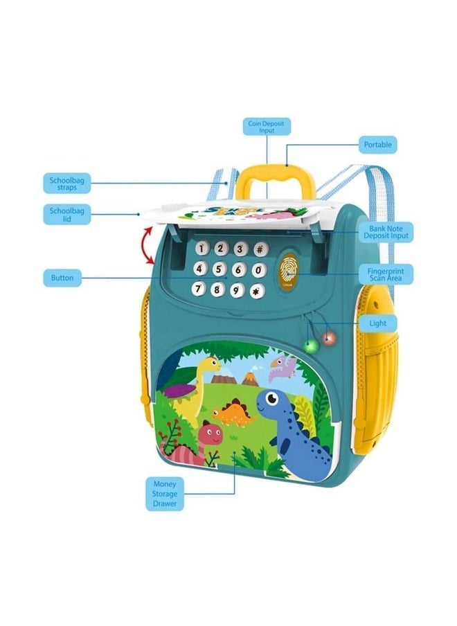 Kiti Kits - KITI KITS Bag Style Piggy Bank ATM for Kids with Password Operation | Money Saving Box Birthday Gift for Boys Girls - Dino & Space Delivered - Image 1