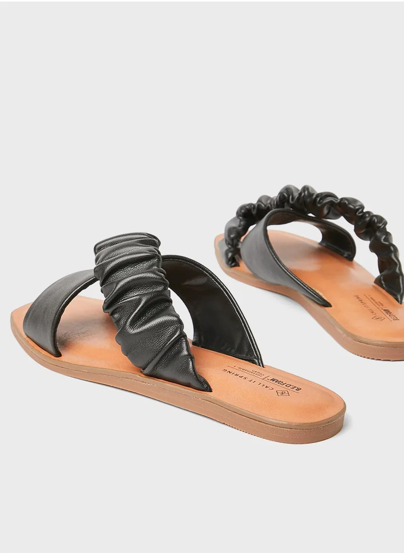 CALL IT SPRING Scrunchee Strappy Slip Ons