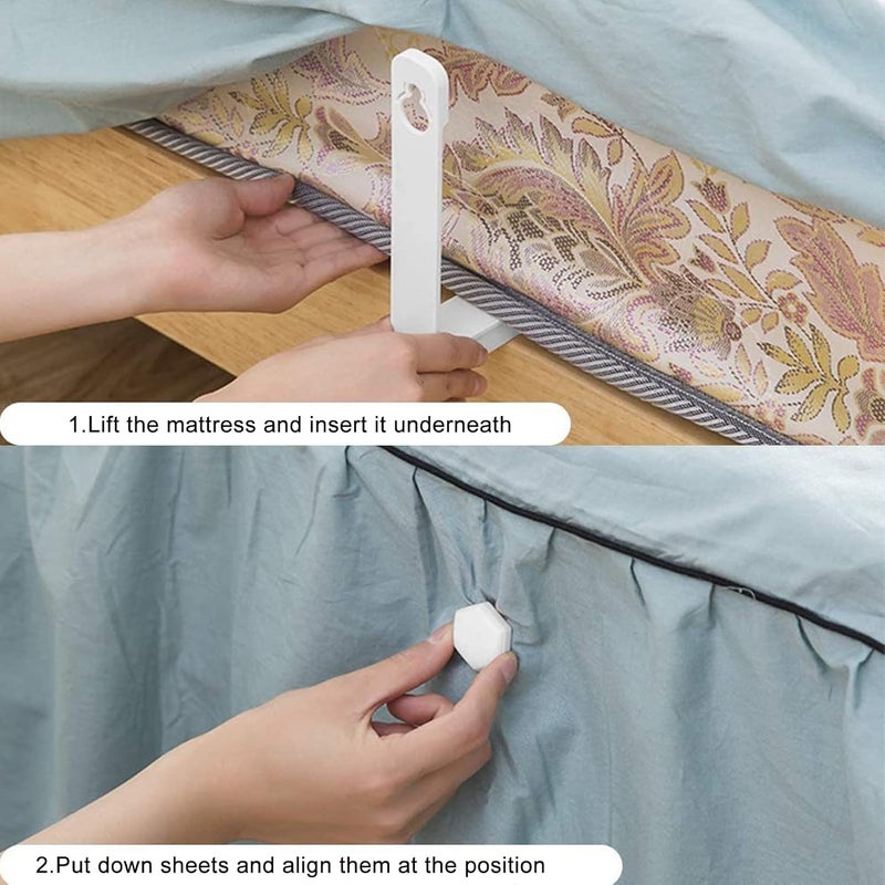 klarako 4Pcs Bed Sheet Holder Straps, Bed Sheet Fasteners, Mattress Bed Sheet Fixed Clips Gripper Holder, Household Supplies for Bed Sheets, Mattress Covers, Sofa Cushion - Image 4