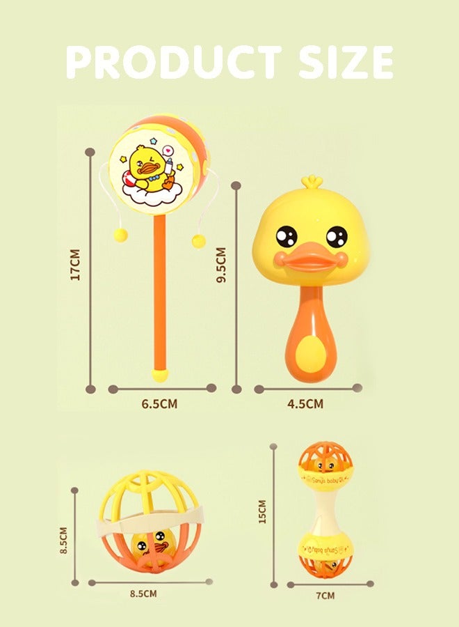 4Pcs Toddler Toys,  Rattles Toys Set, Infant Grab Shake Rattle Sensory , Early Development Learning Music Toy Newborn Teether Toy for Monthly Boy Girl Baby Toys - Image 2