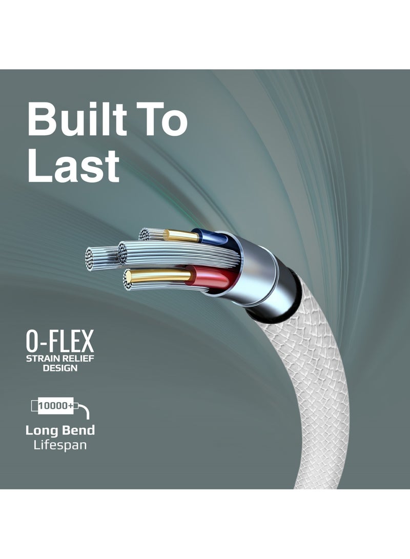 PROMATE USB to USB-C Cable, 2 Meters Long, Durable Silicone Type-C Charging Cable with 2A Fast Charging and 480 Mbps Data Sync, designed for smartphones, iPads, XCord-AC200.White White - Image 4