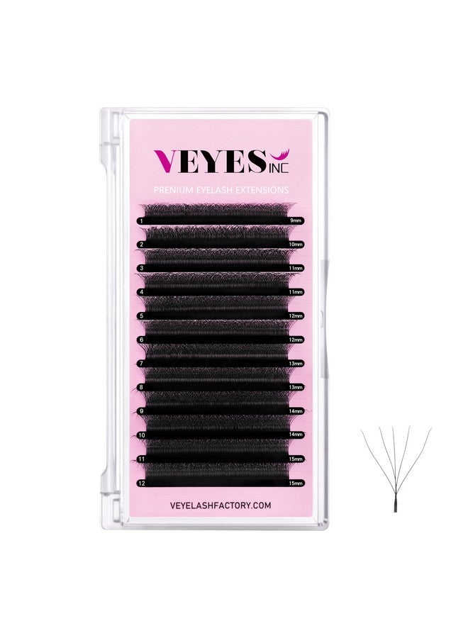 VEYES INC Yy Lash Extensions Tray C D Curl 915Mm Mixed Length Premade Volume Eyelash Fansprofessional Lash Extension Suppliesmatte Black(5Dw 0.07 Ccurl 915Mm) - Image 1