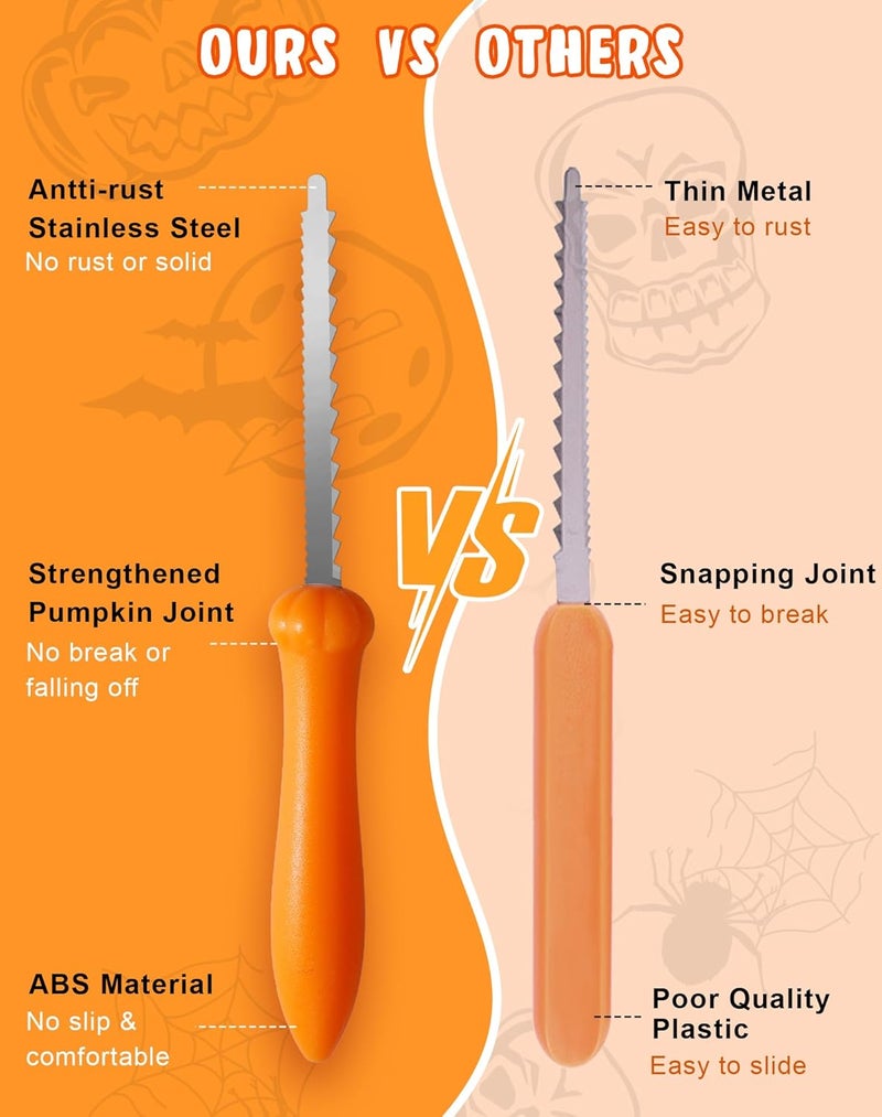 Roohiseng Pumpkin Carving Kit Tools for Kids, Halloween Cookie Cutters Set Stainless Steel, Safe Pumpkin Carving Stencils DIY Halloween Decoration Jack O Lanterns (27) - Image 5